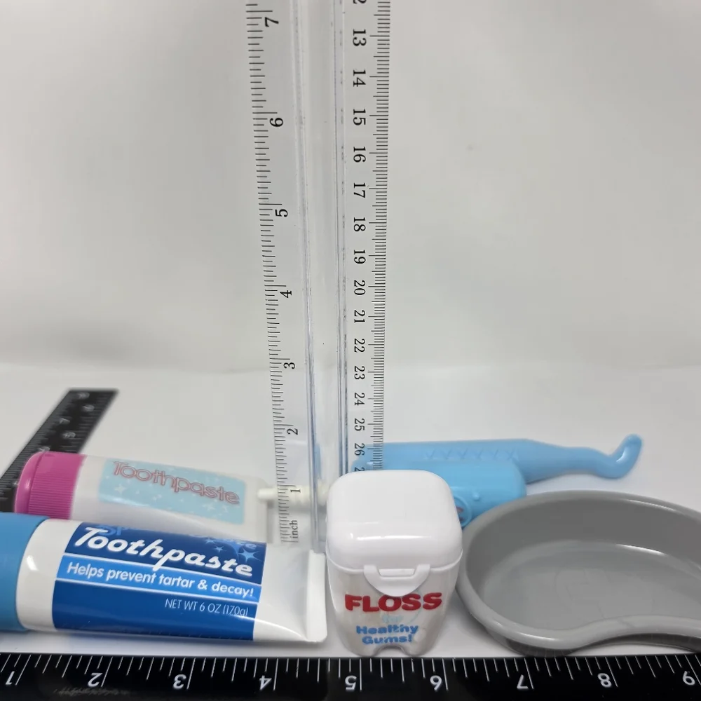 Play Dentist Dental Floss Toothpaste Tray Instruments Plastic Lot